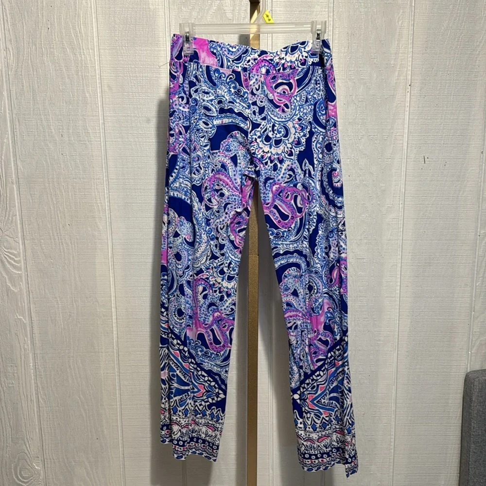 Lily Pulitzer wide leg pants colorful 100%Rayon women’s small - Picture 5 of 7